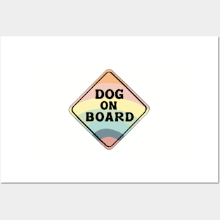 Dog on Board (Rainbow) Posters and Art